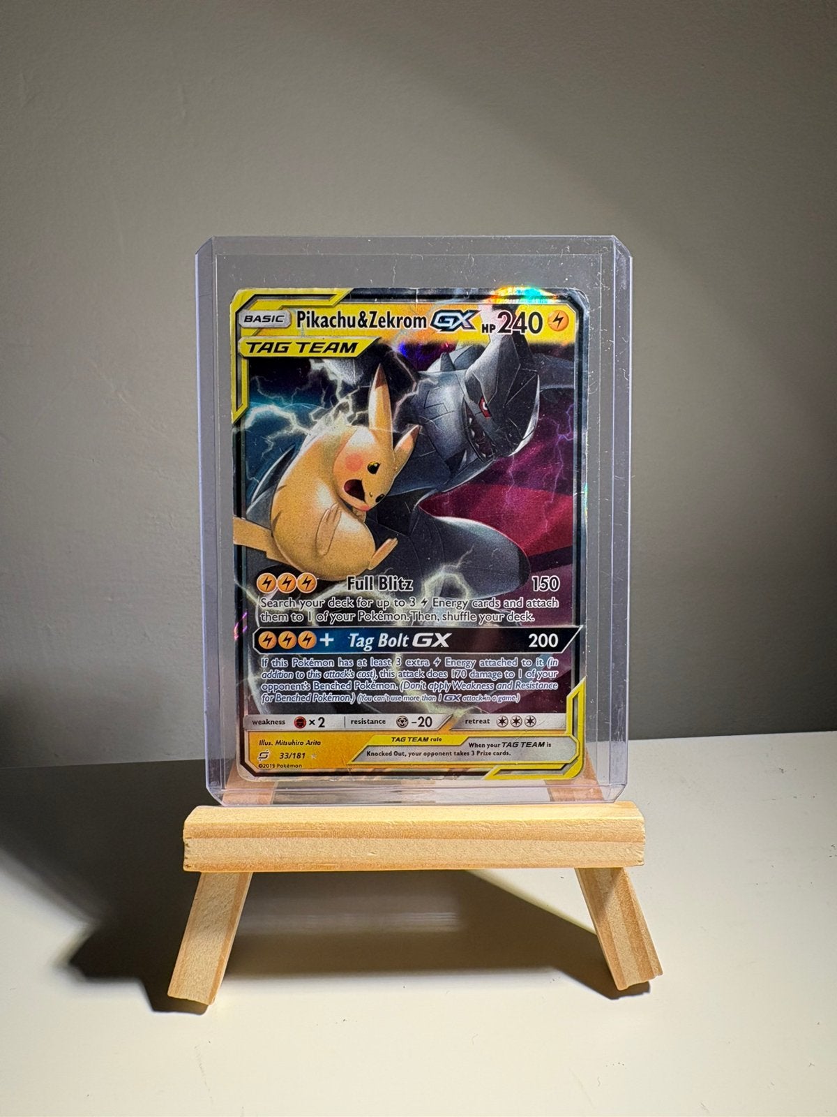 Pikachu & Zekrom GX Tag Team (33/181), Ophalen of Verzenden, Gebruikt, Losse kaart