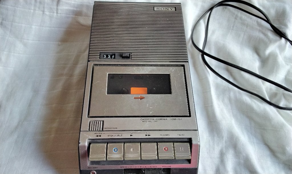Vintage Sony TCM‑757 Cassette Corder 1979 Iets klein Defect, Ophalen, Sony