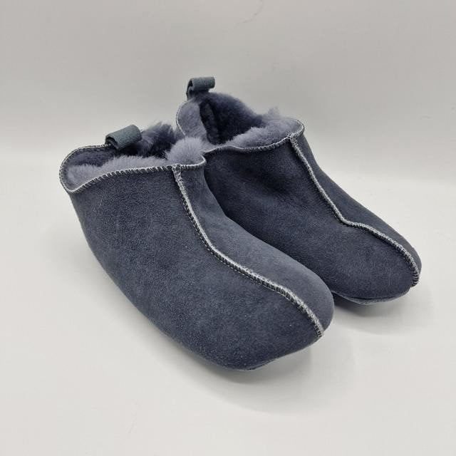 Warme pantoffels van schapenwol en leer - Maat 44 grijs, Overige kleuren, Geen merk, Ophalen of Verzenden, Nieuw
