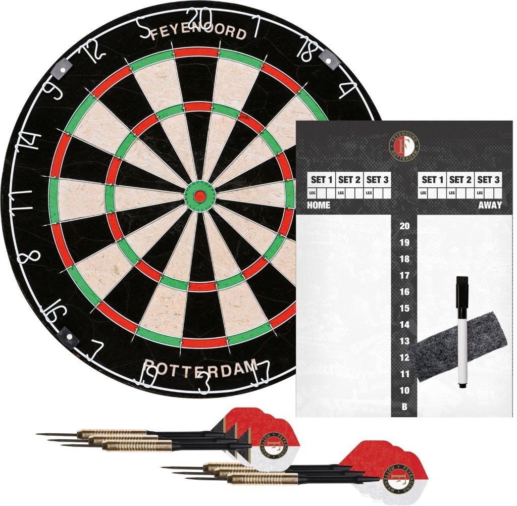 Feijenoord Starters set à € 49,95, Sport en Fitness, Darts, Ophalen of Verzenden, Nieuw, Dartbord met pijlen
