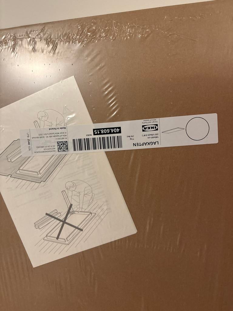 2x IKEA Lagkapten tafelblad en Spand onderstel, Ophalen, Overige materialen, 100 tot 150 cm, Nieuw