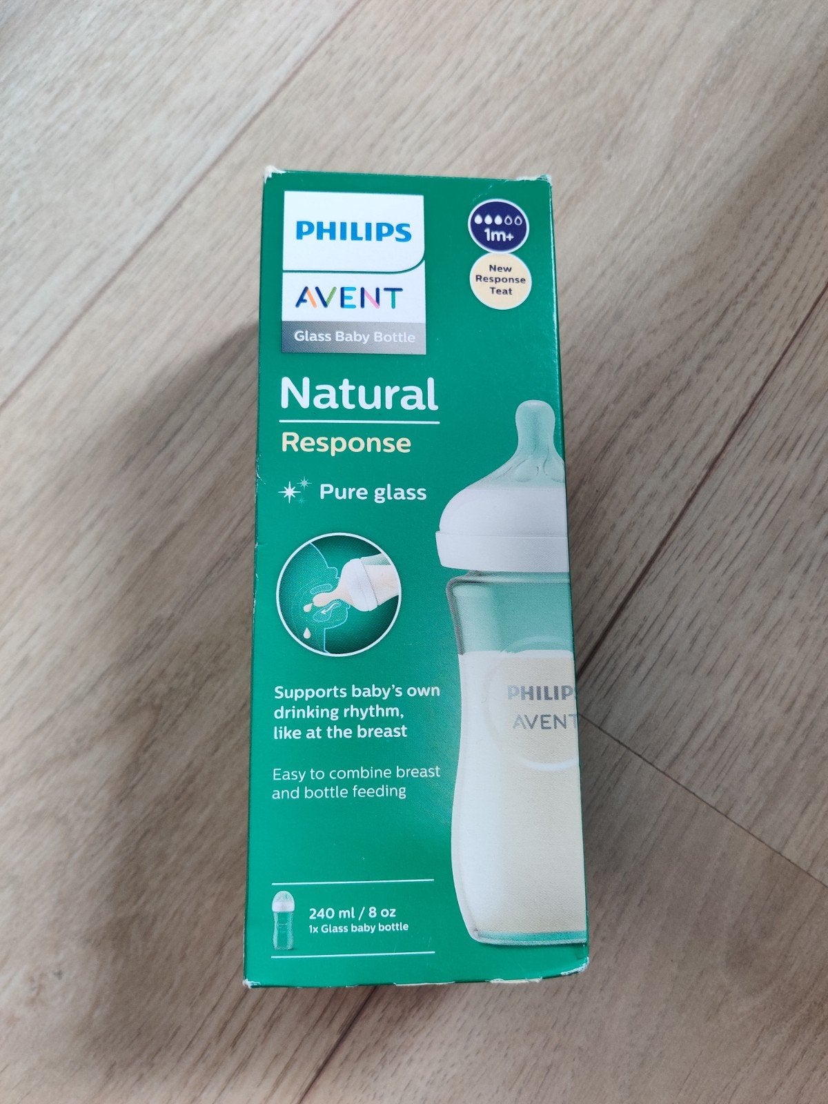 Philips Avent Natural Response Glazen Babyfles 240ml, Kinderen en Baby's, Babyvoeding en Toebehoren, Nieuw, Babyfles, BPA-vrij