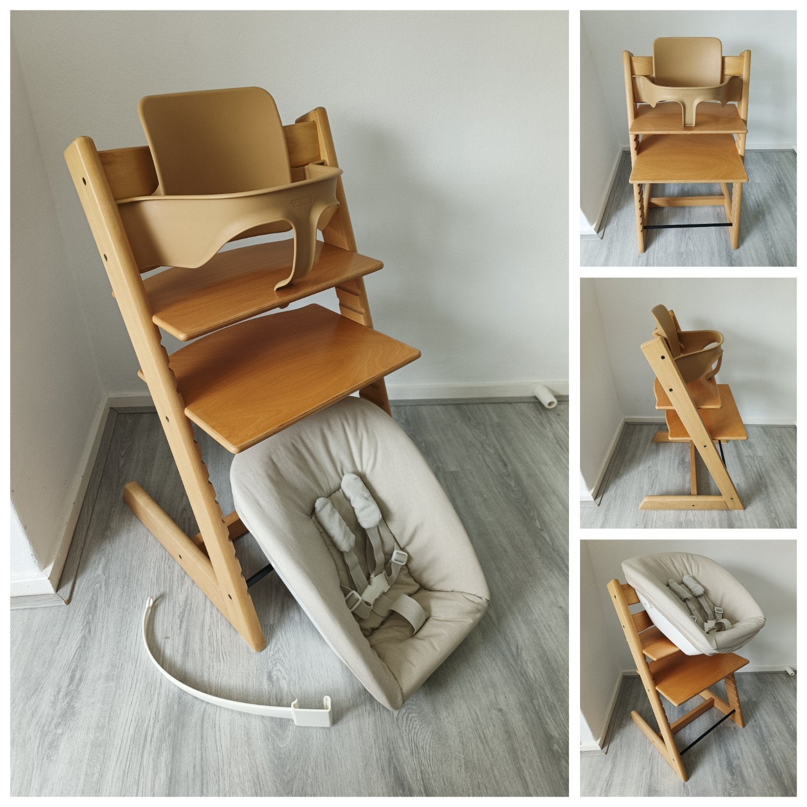Stokke Tripp Trapp naturel met babyset en newbornset, Kinderen en Baby's, Meegroeistoel, Ophalen of Verzenden, Zo goed als nieuw