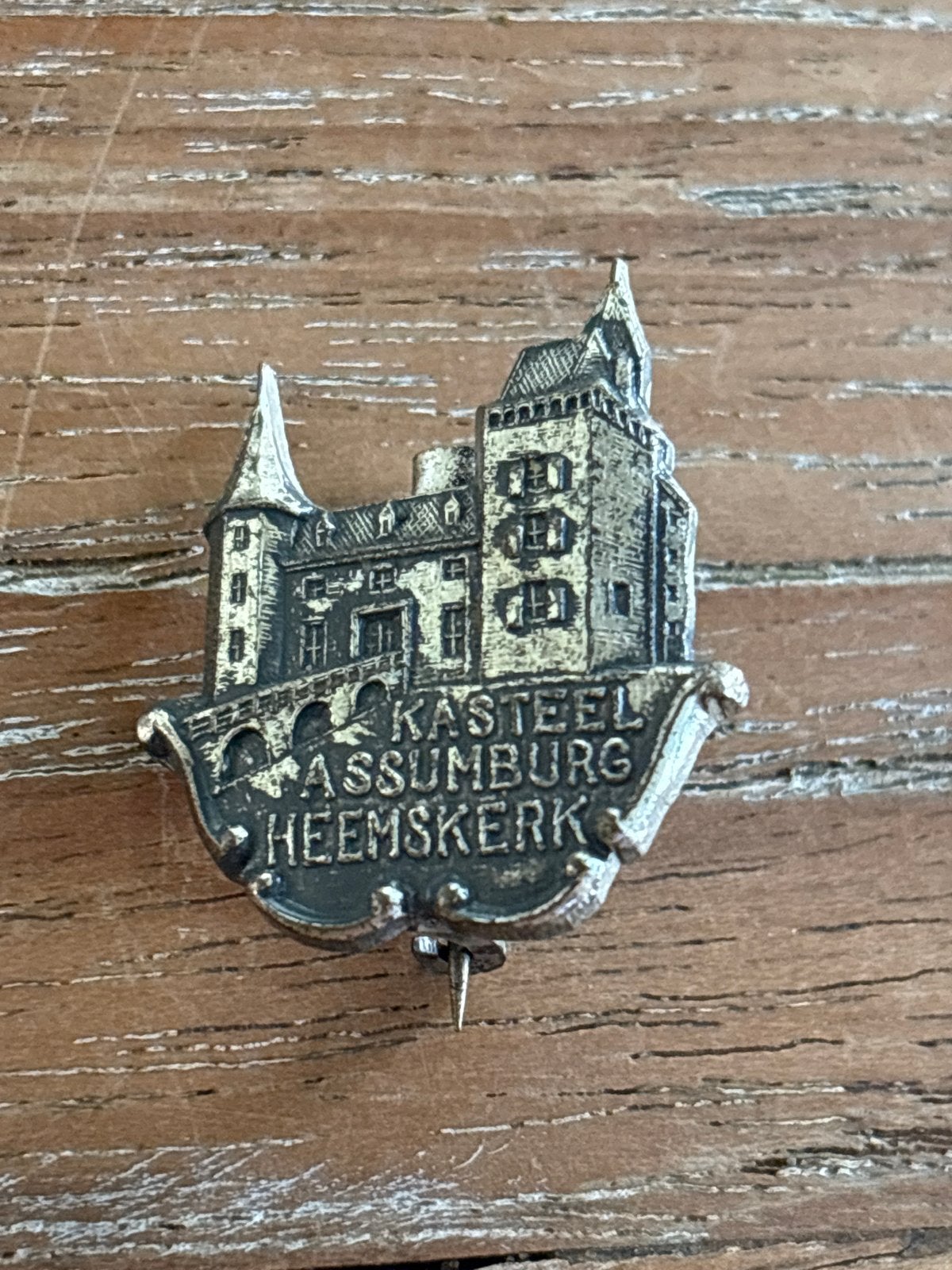 Vintage Speldje Kasteel Assumburg Heemskerk, Ophalen of Verzenden, Gebruikt, Stad of Land, Speldje of Pin