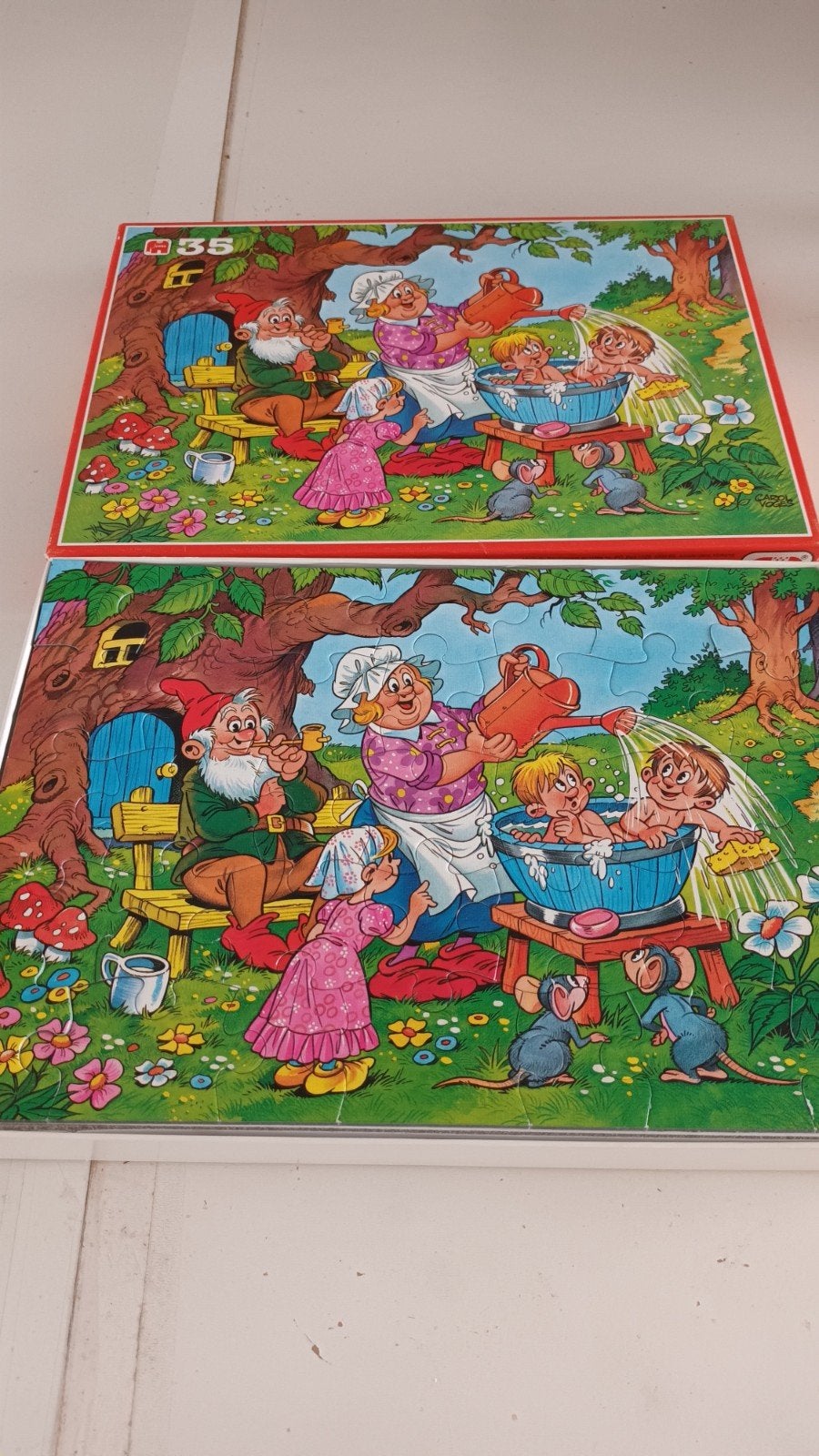 Kinder puzzel, Ophalen