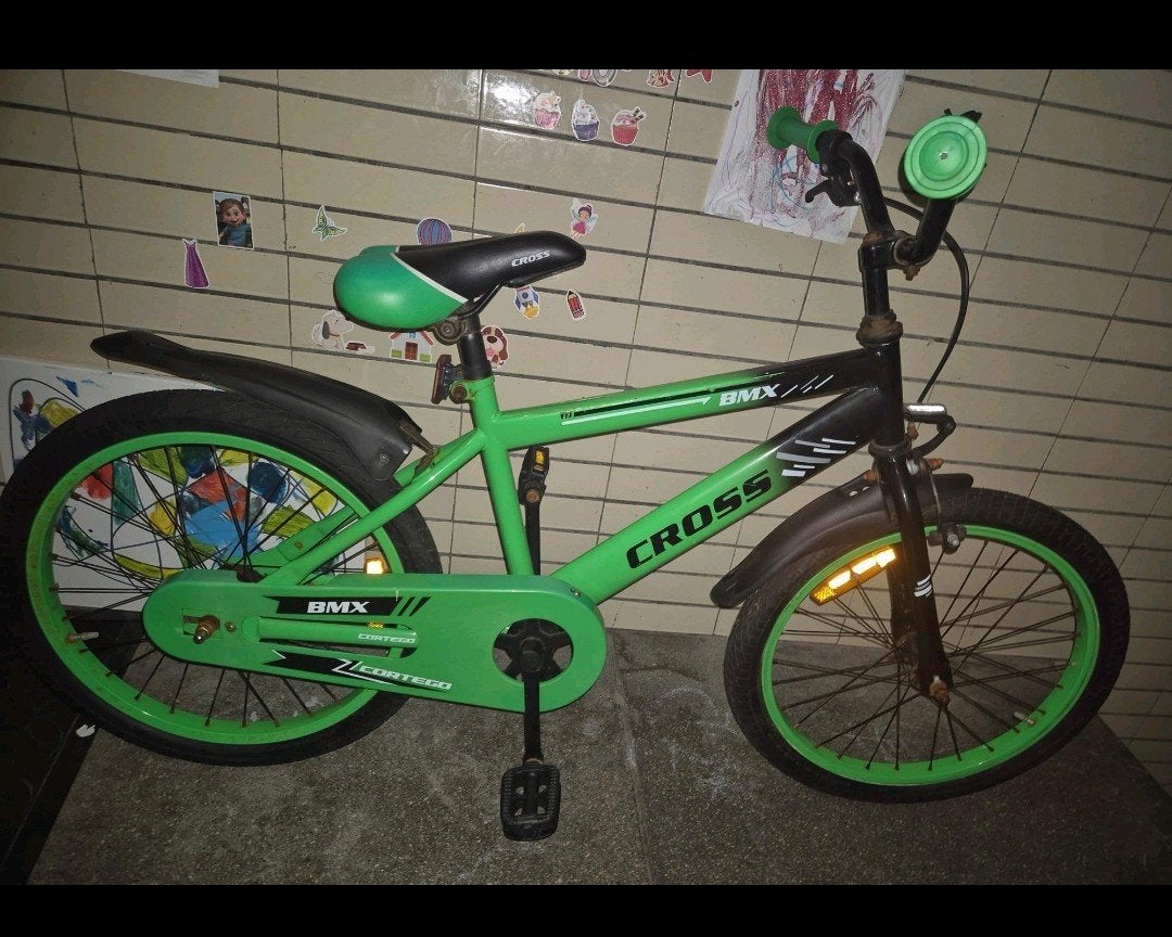 BMX Cross Jongensfiets groen 20/22 Inch, BMX Cross, Gebruikt, Staal, Velgrem