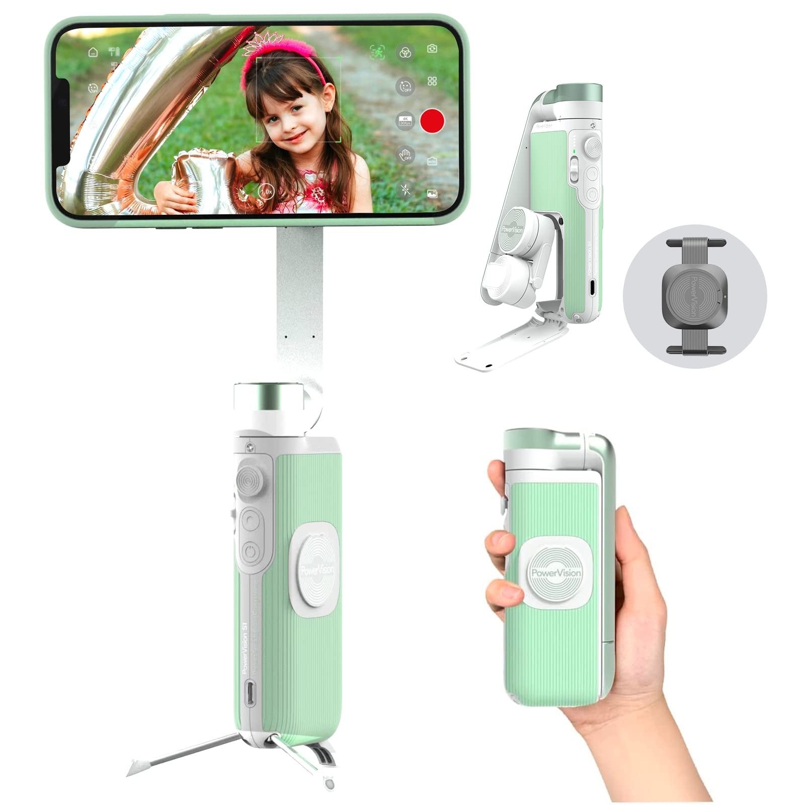 Groene PowerVision S1 Gimbal - Zo goed als nieuw, Ophalen of Verzenden, Zo goed als nieuw, Overige typen, Universeel