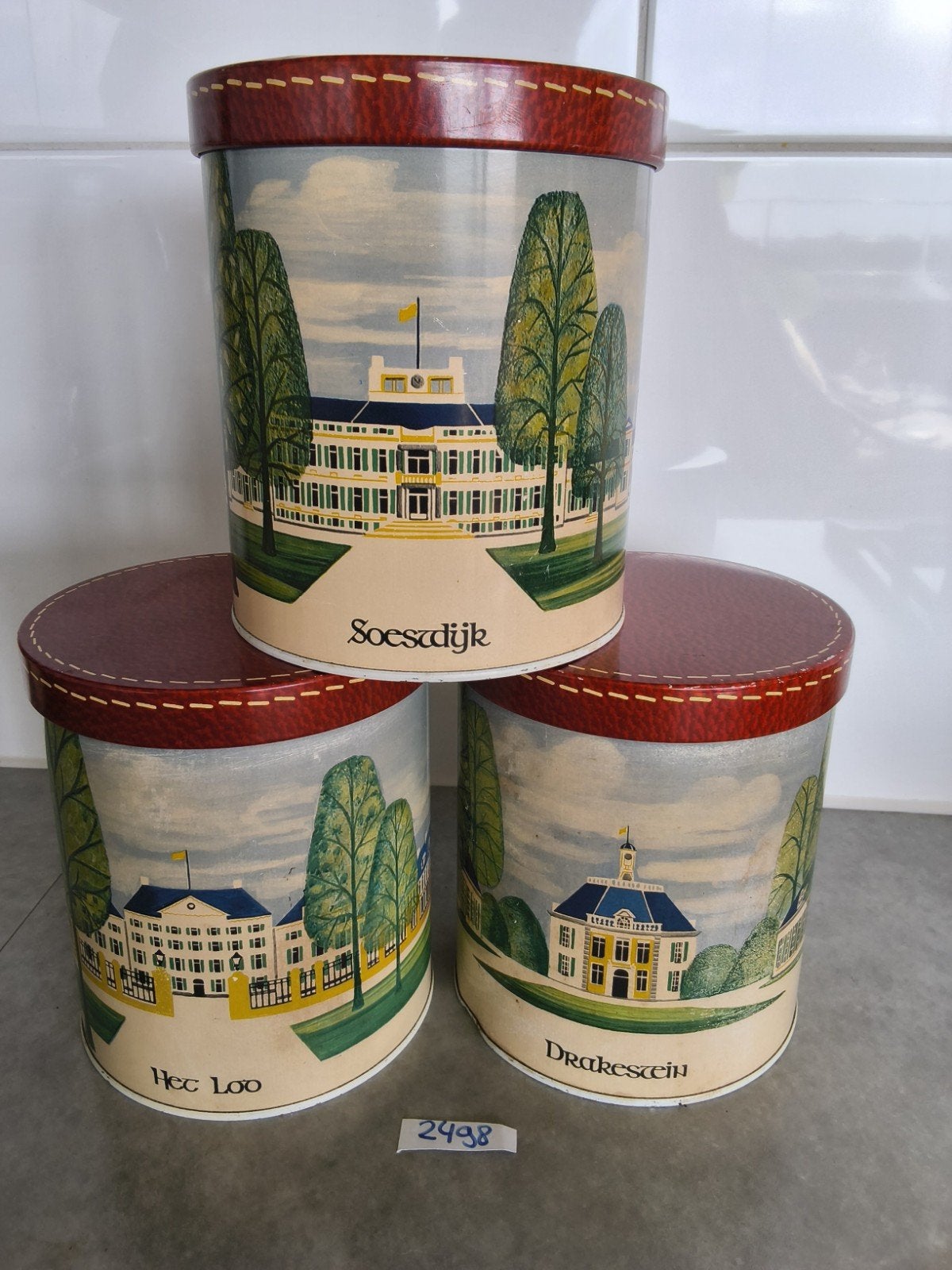 Set van 3 vintage blikken  Het Loo, Drakensteijn, Soestdijk, Ophalen of Verzenden, Gebruikt, Nederland, Overige typen