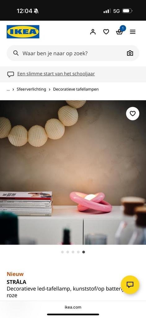 IKEA STRÅLA LED-tafellamp roze - Gustaf Westman stijl, Ophalen of Verzenden, Nieuw, Kunststof, Minder dan 50 cm