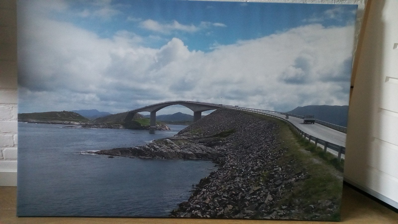 Canvas schilderij Atlantische Weg Noorwegen, Ophalen, 50 – 75, Gebruikt, Print