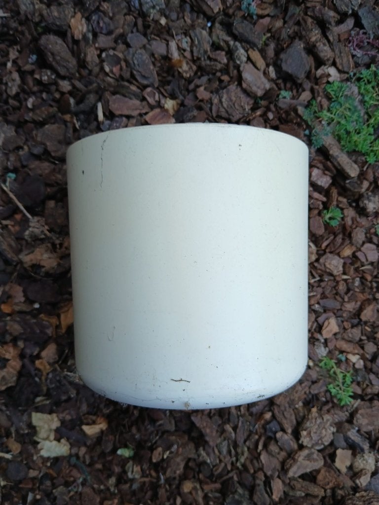 bloempot wit plastic 2, Tuin en Terras, Kunststof, Gebruikt, Rond, Binnen