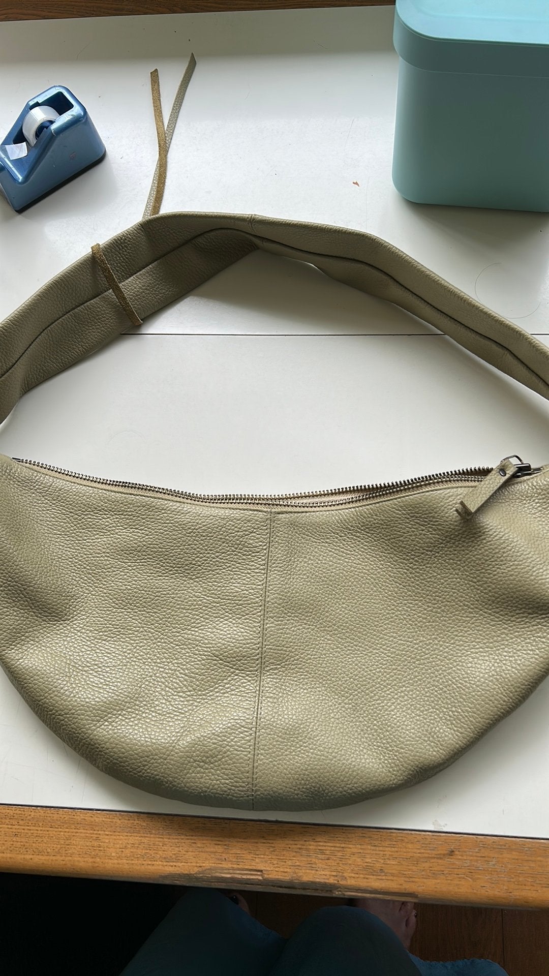Nona Banana bag XL, Ophalen of Verzenden, Zo goed als nieuw, Groen, Leer