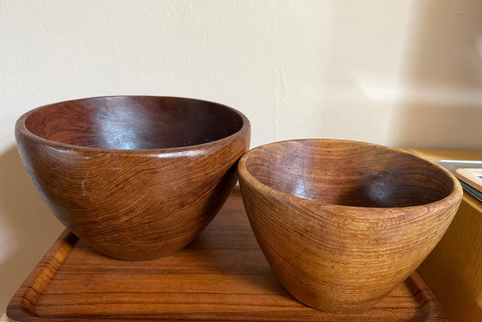Vintage Teakhout Nesting Kommen Set Jaren 60 Deens, Ophalen of Verzenden, Zo goed als nieuw, Rond, Overige materialen