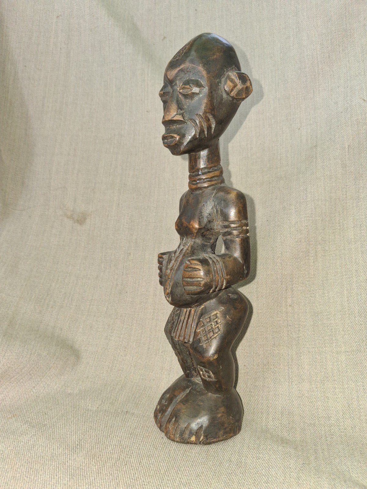 Houten Afrikaans beeldje, Baule, Waka-Sona?, Antiek en Kunst, Ophalen of Verzenden