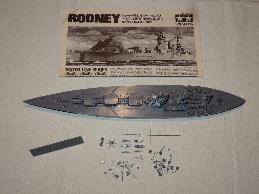 HMS Rodney - UK - Tamiya - 1:700, Hobby en Vrije tijd, Modelbouw | Boten en Schepen, Ophalen of Verzenden, Gebruikt, 1:200 of kleiner