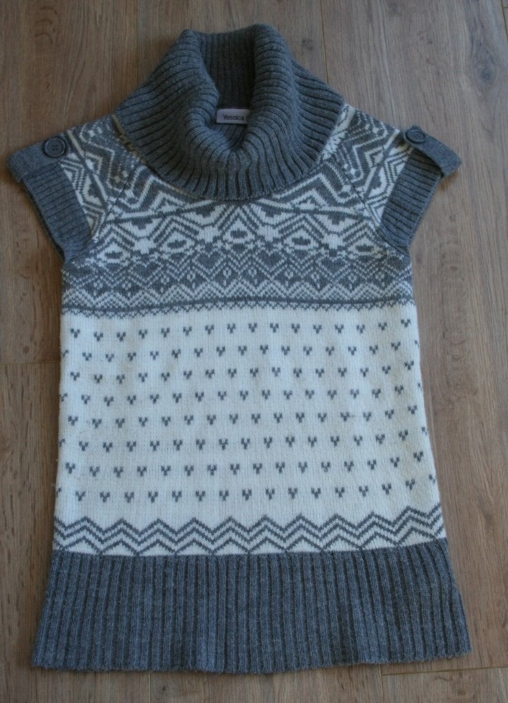 Grijs-witte trui, Kleding | Dames, Ophalen of Verzenden, Zo goed als nieuw, Maat 36 (S), Grijs
