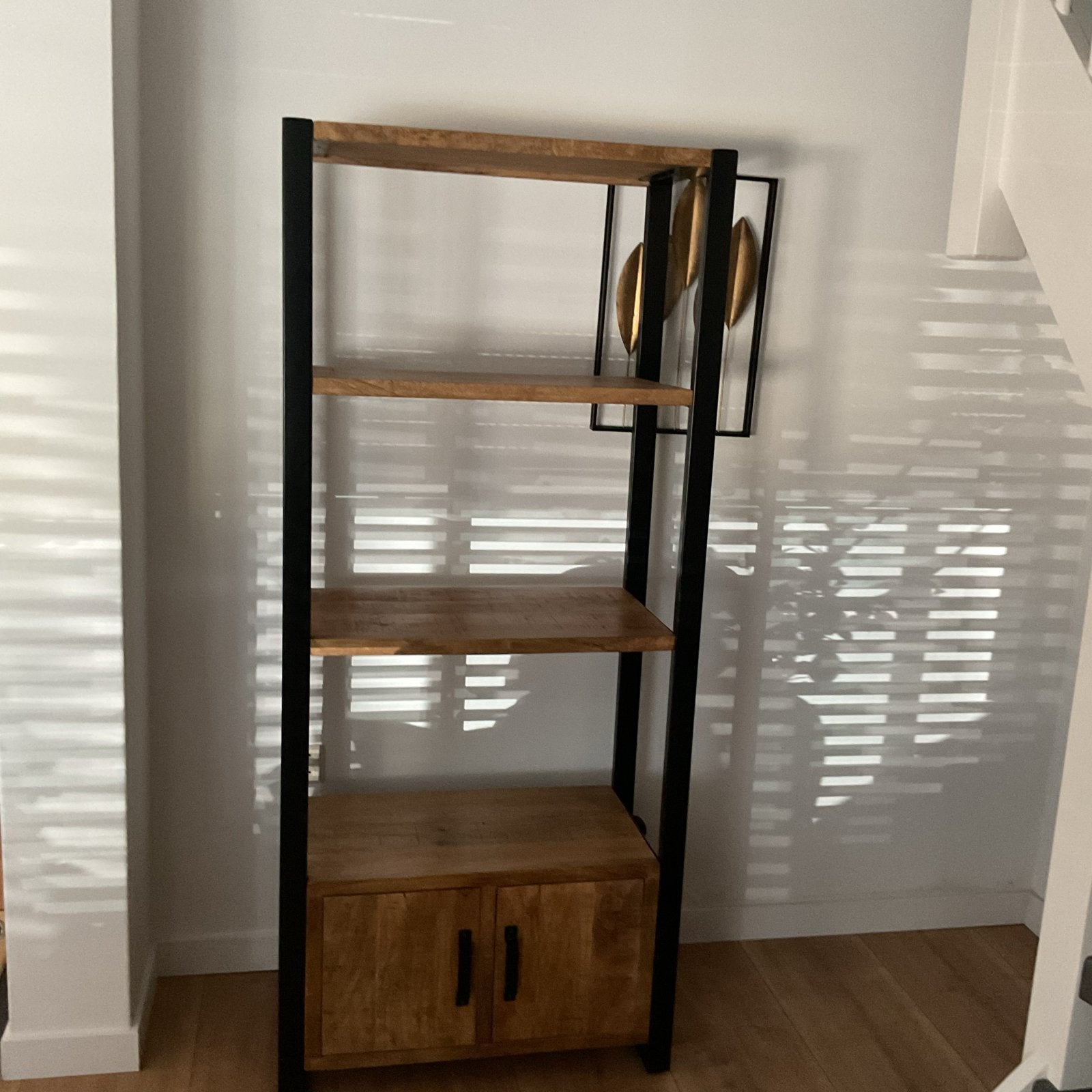 Mango Boekenkast 185x80 cm met Opbergruimte, Ophalen, Gebruikt, 50 tot 100 cm, 150 tot 200 cm