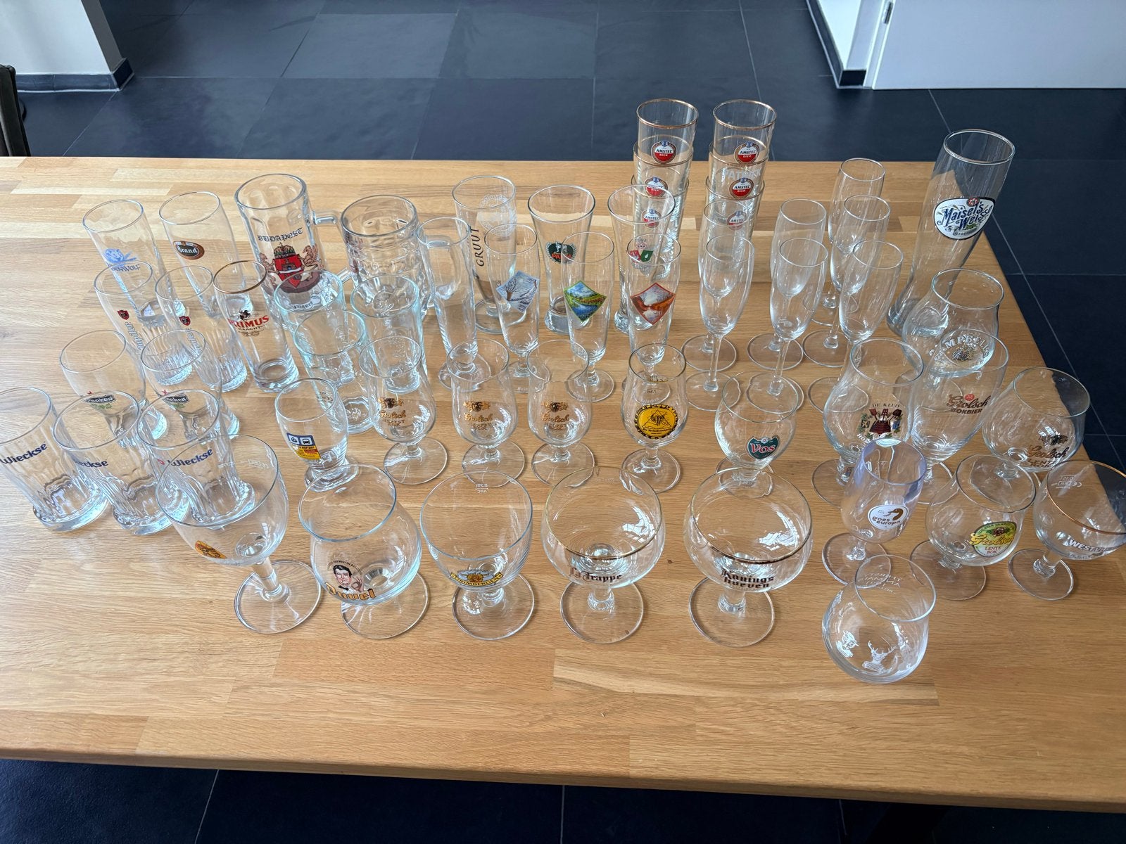 Grote collectie bierglazen - diverse merken en types, Ophalen, Glas of Glazen, Gebruikt, Overige merken