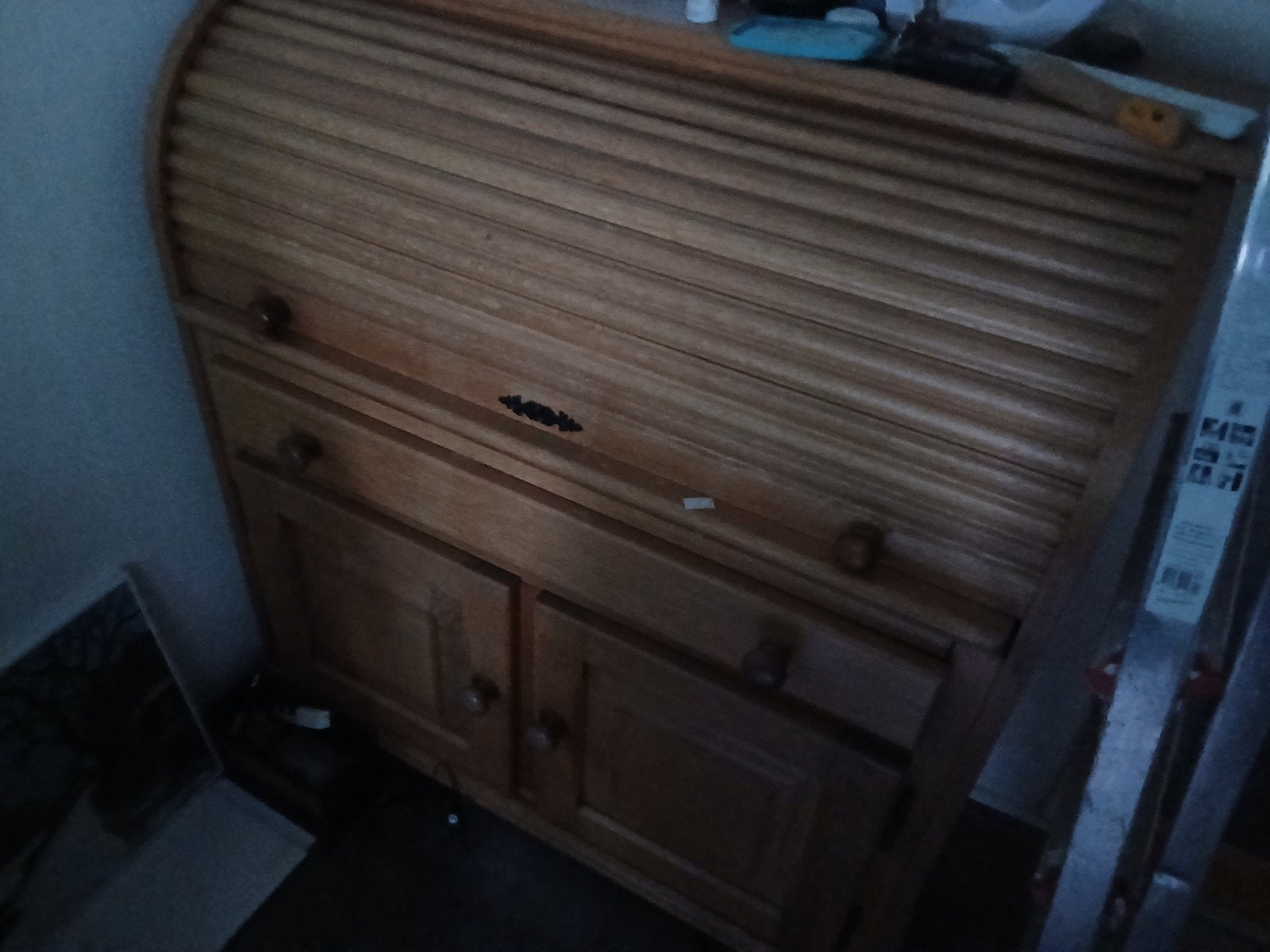 Houten rolluikbureau / secretaire, Ophalen, Gebruikt, Klassiek, Landelijk