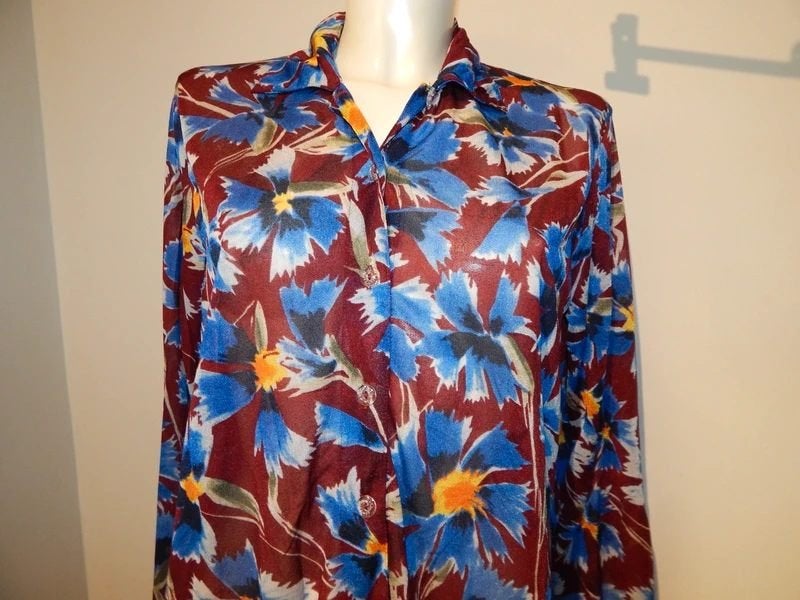 Pain de sucre vintage zomers blouse tuniek bloemen mt M, Maat 38/40 (M), Zo goed als nieuw, Pain de Sucre, Meerkleurig