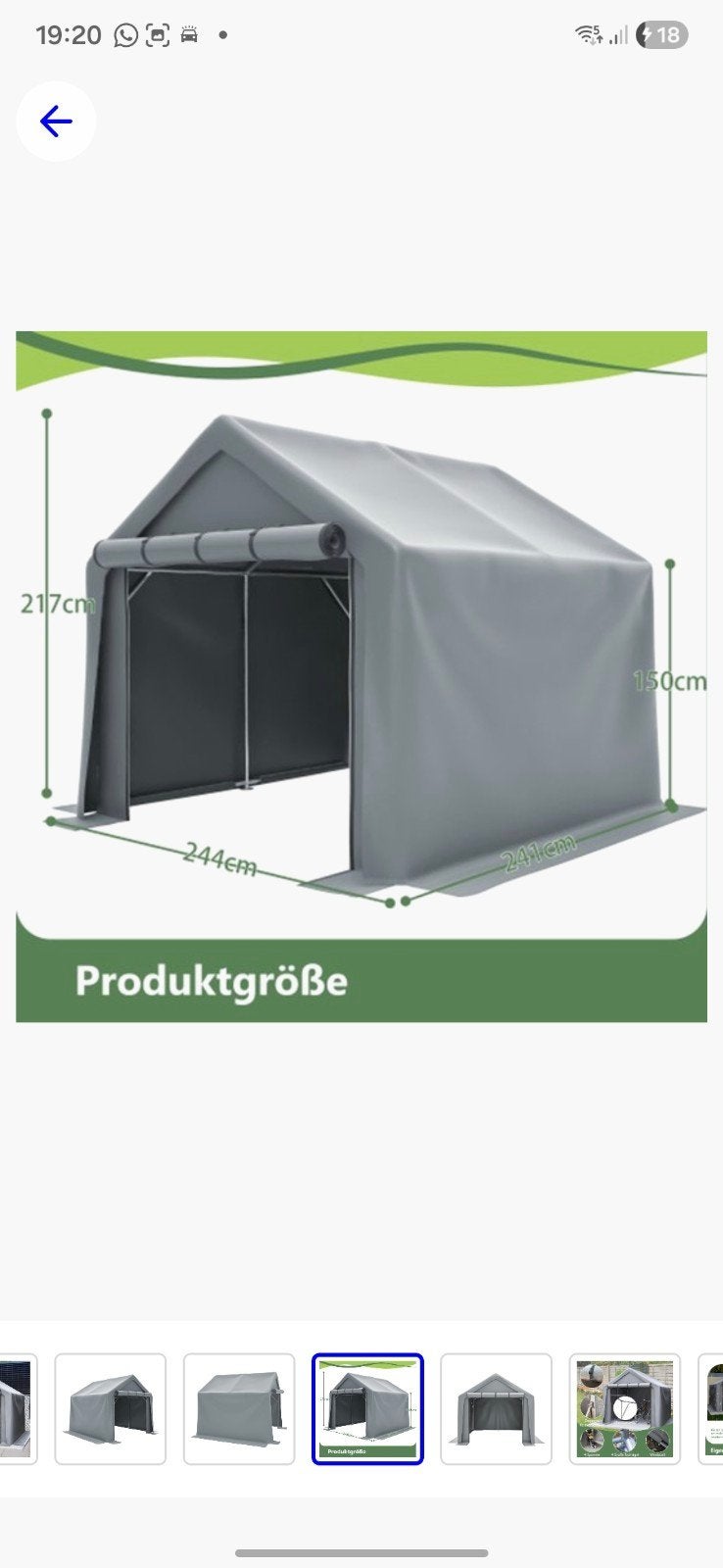 te koop opbergtent / garagetent, Ophalen, Nieuw, Tot en met 4