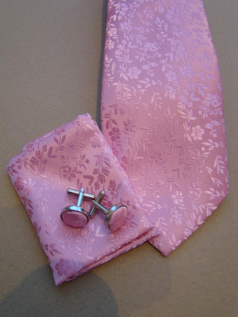 100% zijde Stropdas Pochet Manchetknopen Roze glans -NIEUW-, Kleding | Heren, Stropdassen, Ophalen of Verzenden, Nieuw, Roze, Met patroon