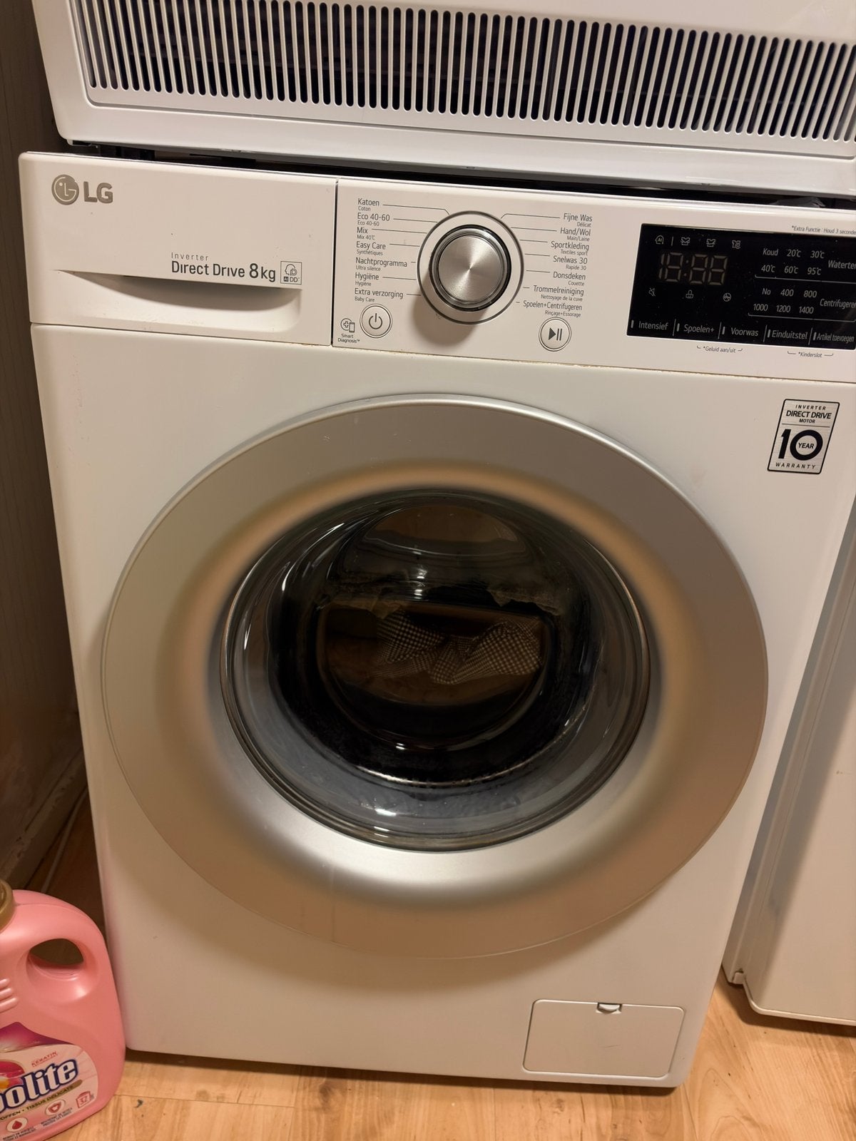 Lg wasmachine met boekjes, Ophalen of Verzenden, Zo goed als nieuw, 1200 tot 1600 toeren, 85 tot 90 cm