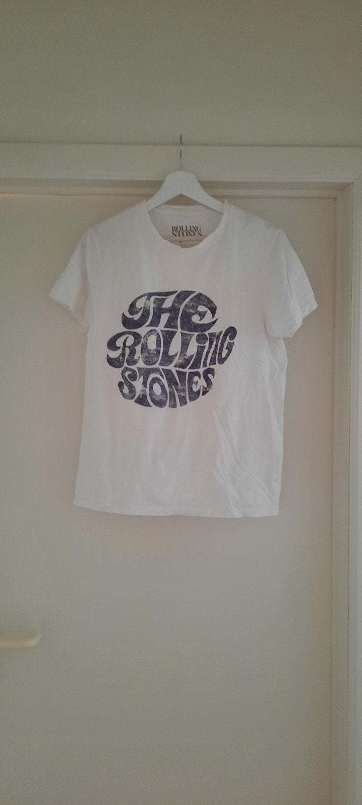 Wit Rolling Stones T-shirt - Jaren '70 Stijl - Maat S, Kleding | Heren, T-shirts, Rolling Stones, Wit, Ophalen of Verzenden, Zo goed als nieuw