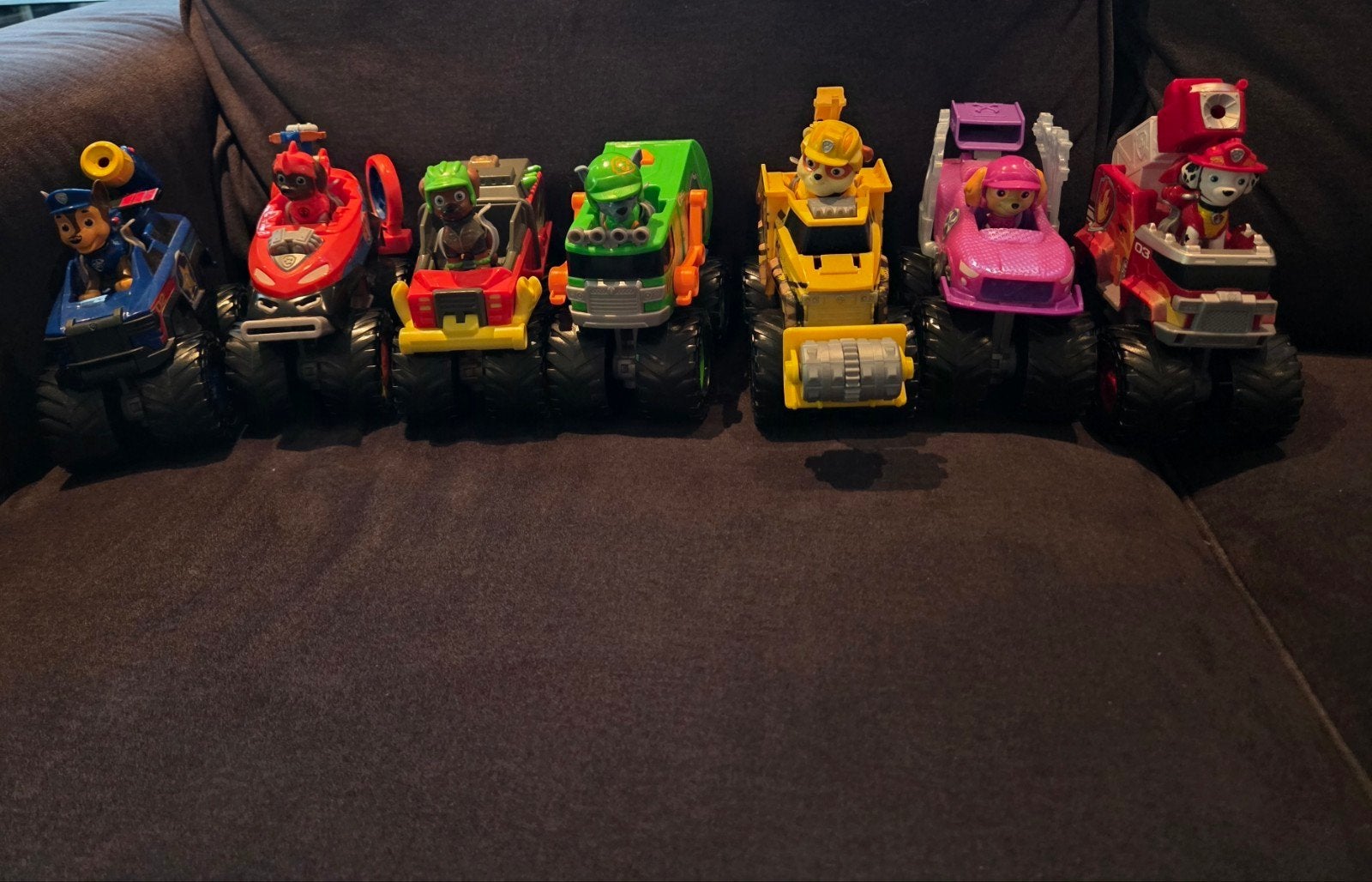 7 paw patrol monstertruck autos, Ophalen of Verzenden, Zo goed als nieuw