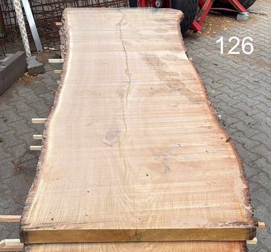 Eettafel eiken, tuintafel blad, boomrand, schaaldeel, Ophalen of Verzenden, Nieuw, Rechthoekig, Hout