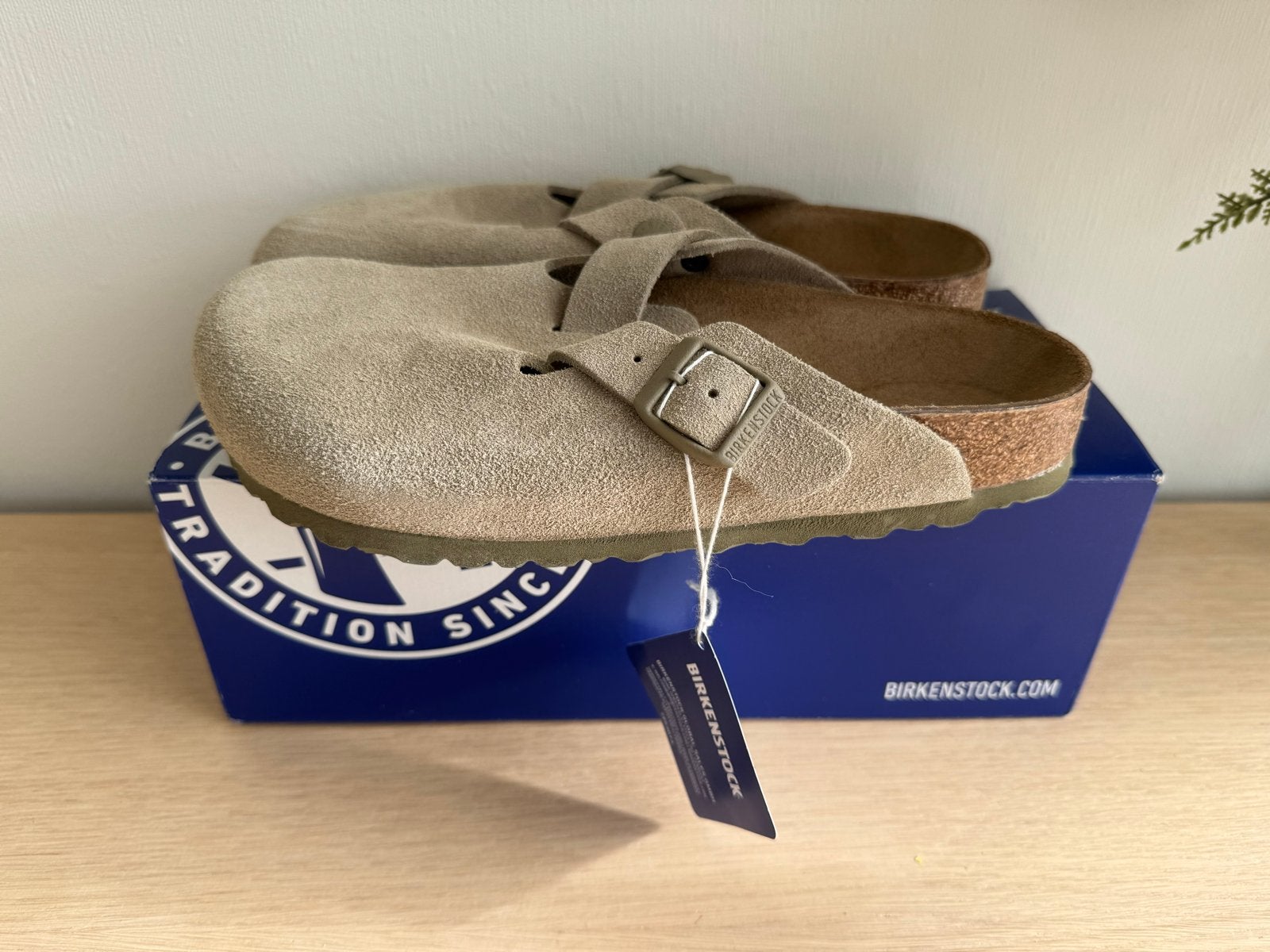 Birkenstock Boston BS Faded Khaki - Maat 38, Ophalen of Verzenden, Nieuw, Beige, Instappers