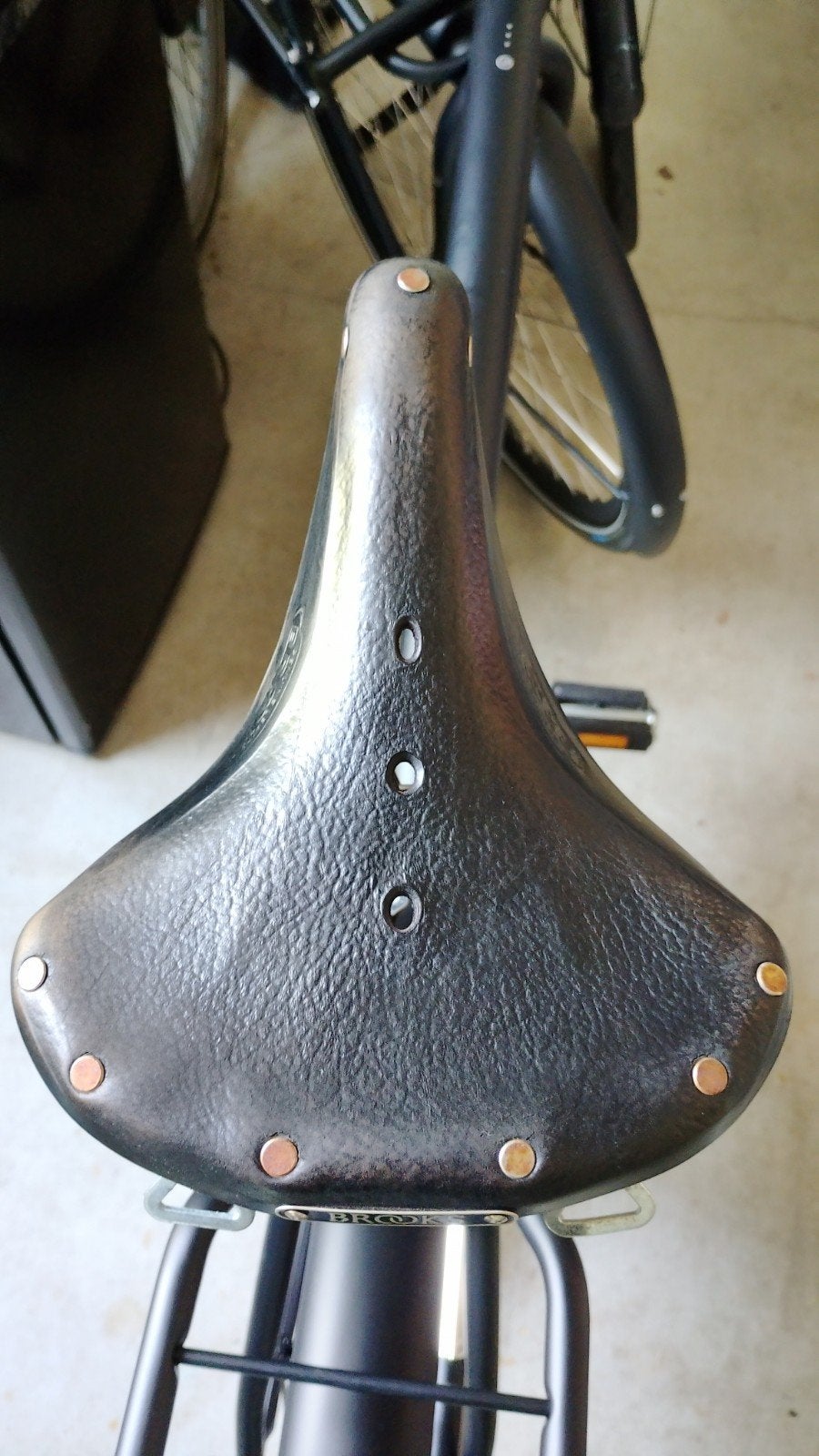 Leren brooks zadel met vering - Comfortabel en duurzaam, Fietsen en Brommers, Fietsonderdelen, Gebruikt, Zadel, Leer, Oldtimerfiets
