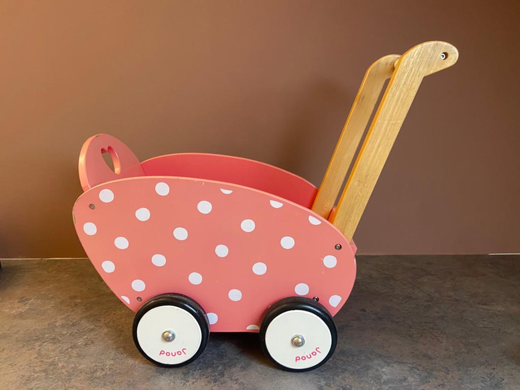 Janod poppenwagentje, Kinderen en Baby's, Speelgoed | Houten speelgoed, Ophalen, Gebruikt
