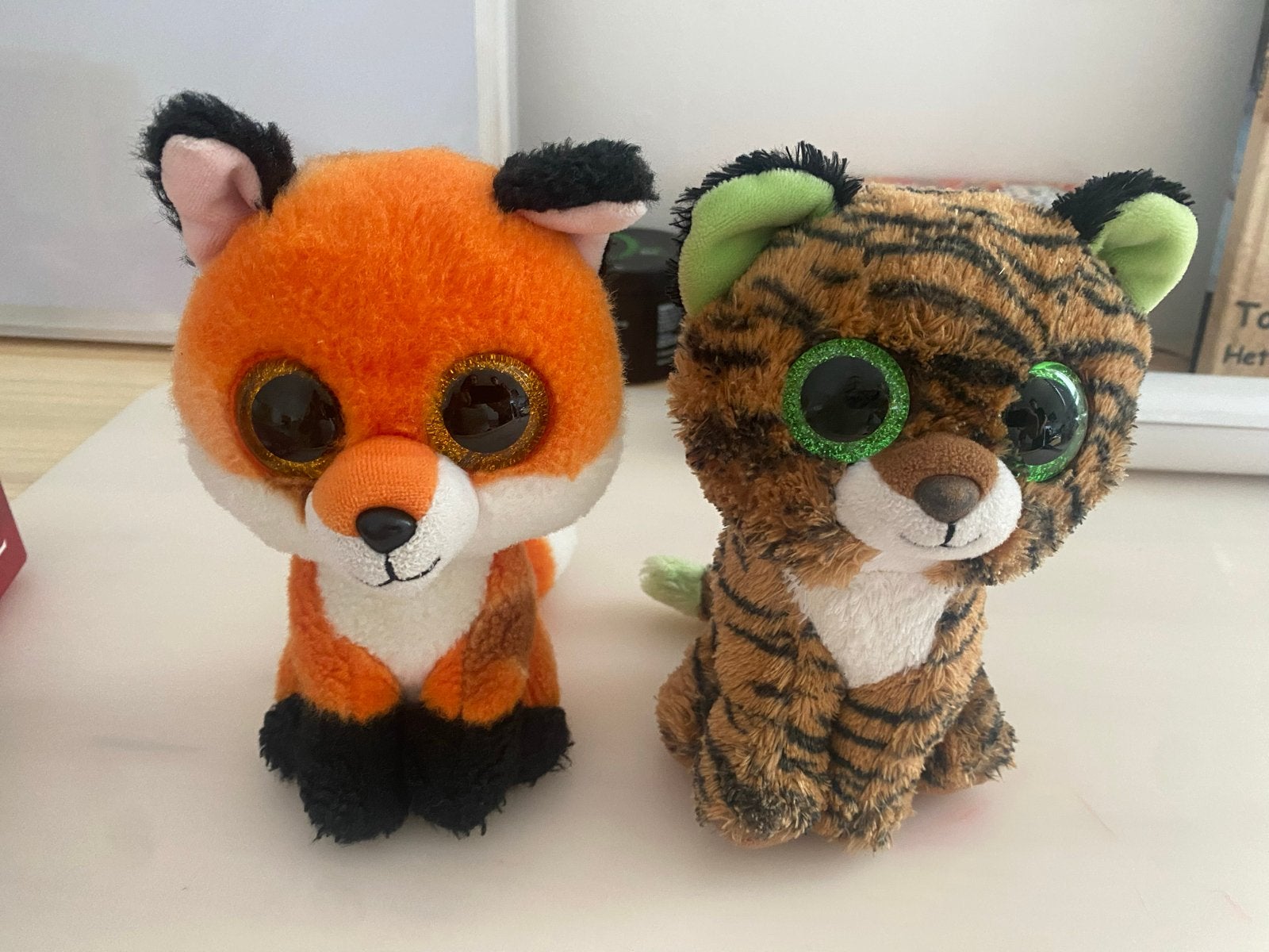 Ty Beanie Boo's Vos en Tijger Knuffels, Kinderen en Baby's, Speelgoed | Knuffels en Pluche, Oranje, Ophalen of Verzenden, Zo goed als nieuw