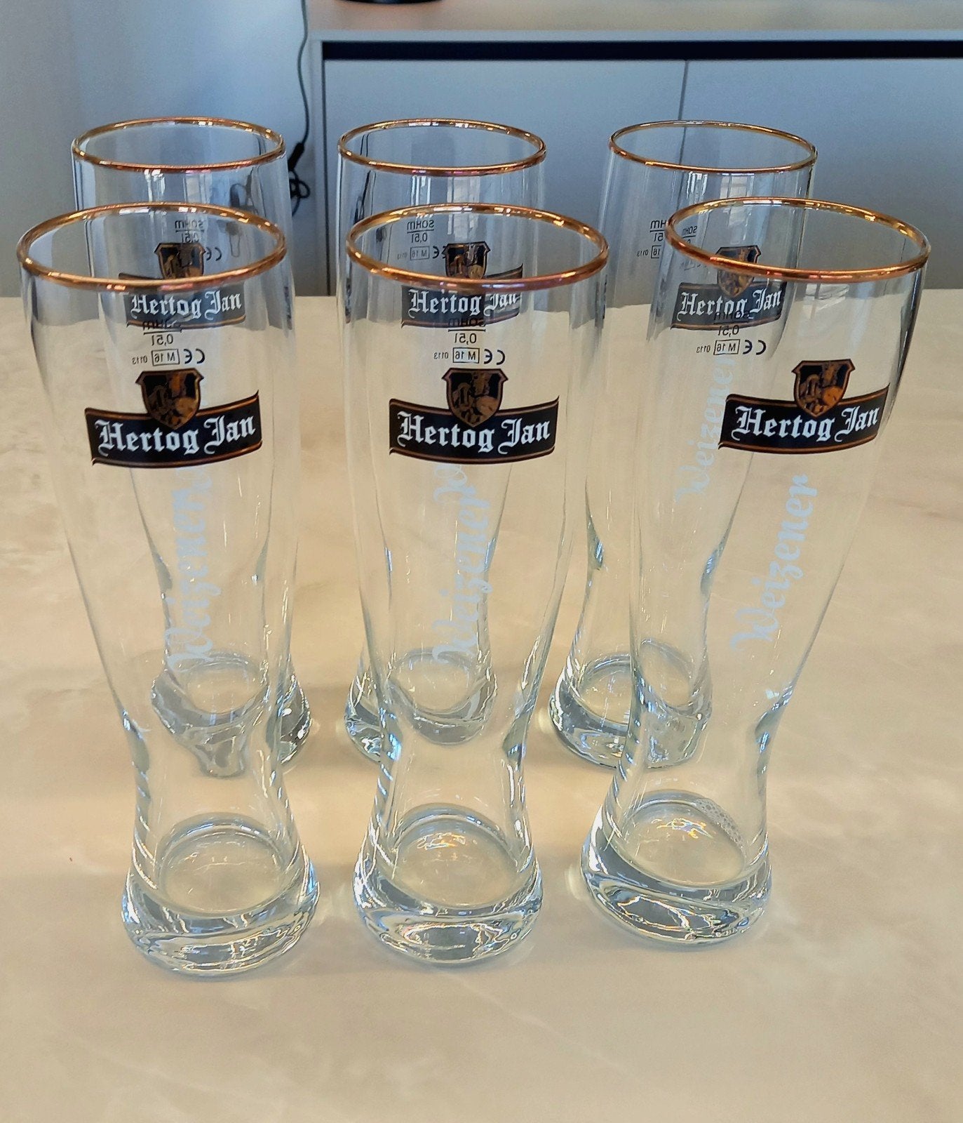 bierglazen Hertog Jan Weizener, Ophalen, Zo goed als nieuw, Glas of Glazen, Hertog Jan