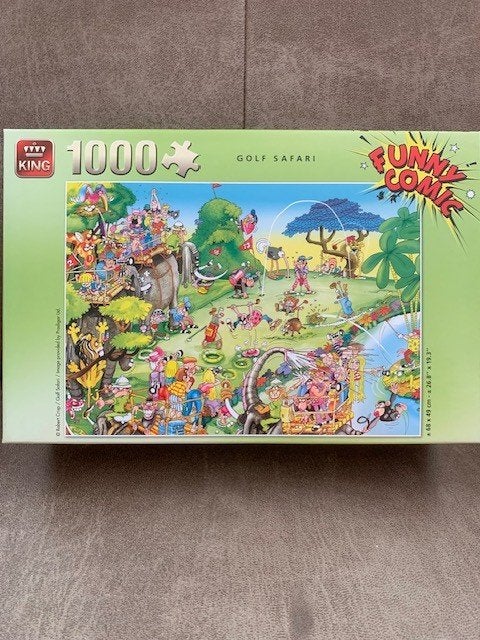 Puzzel (King Funny Comic) Golf Safari 1.000 stukjes, Ophalen of Verzenden, 500 t/m 1500 stukjes, Zo goed als nieuw, Legpuzzel