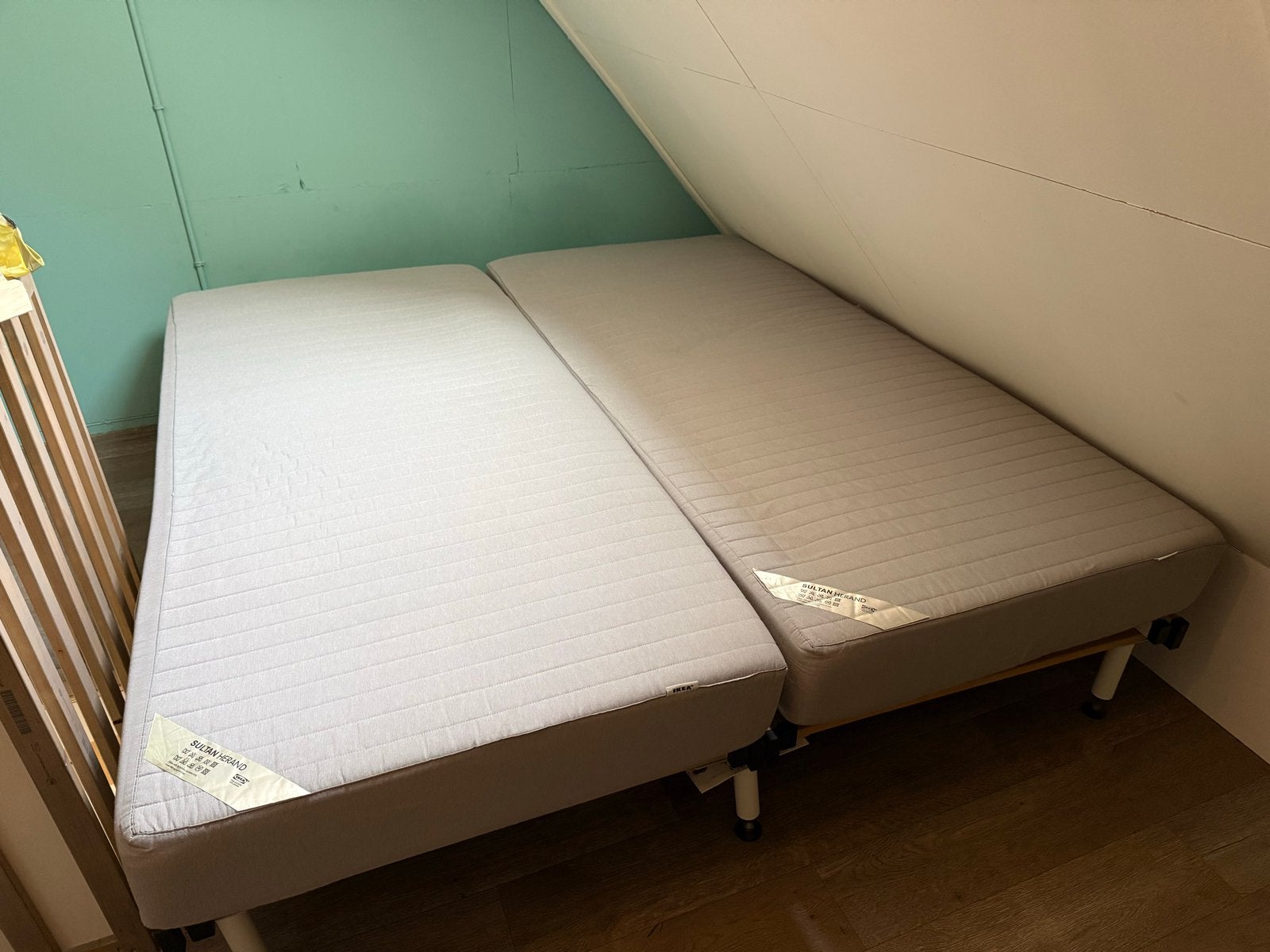 Verstelbare lattenbodem met matras - 2x eenpersoons, Ophalen, Overige kleuren, Tweepersoons, 80 cm