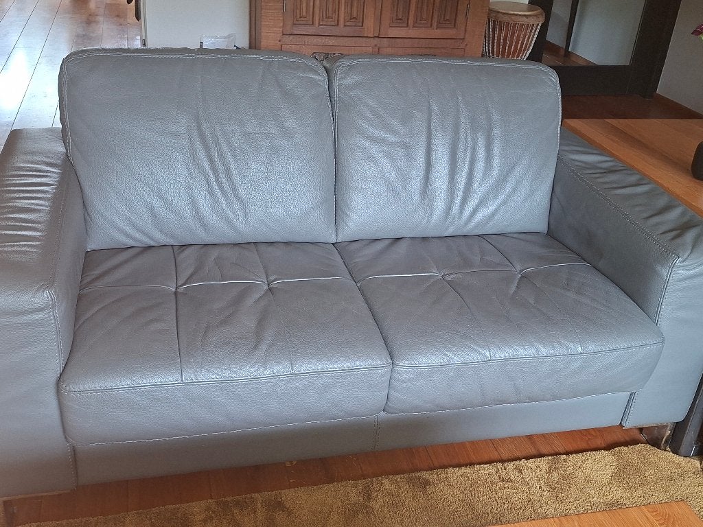 Leren 2 zits bank, Huis en Inrichting, Ophalen, Strak, Gebruikt, 150 tot 200 cm