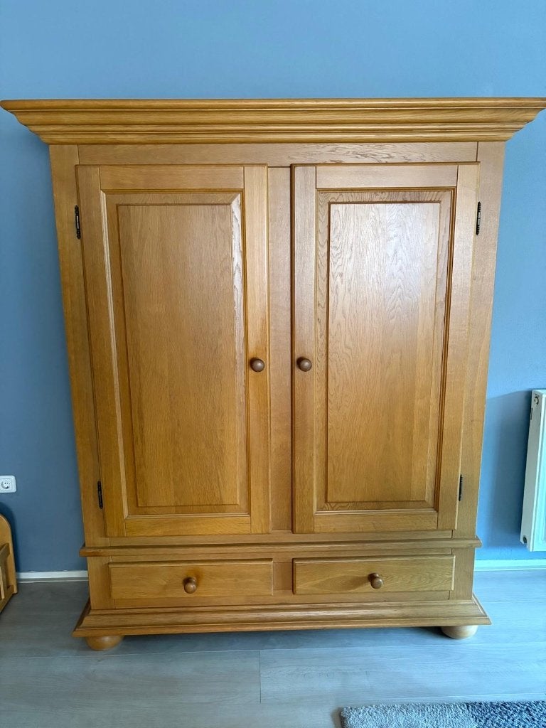 Eiken broodkast, Ophalen, 100 tot 150 cm, Zo goed als nieuw, 150 tot 200 cm