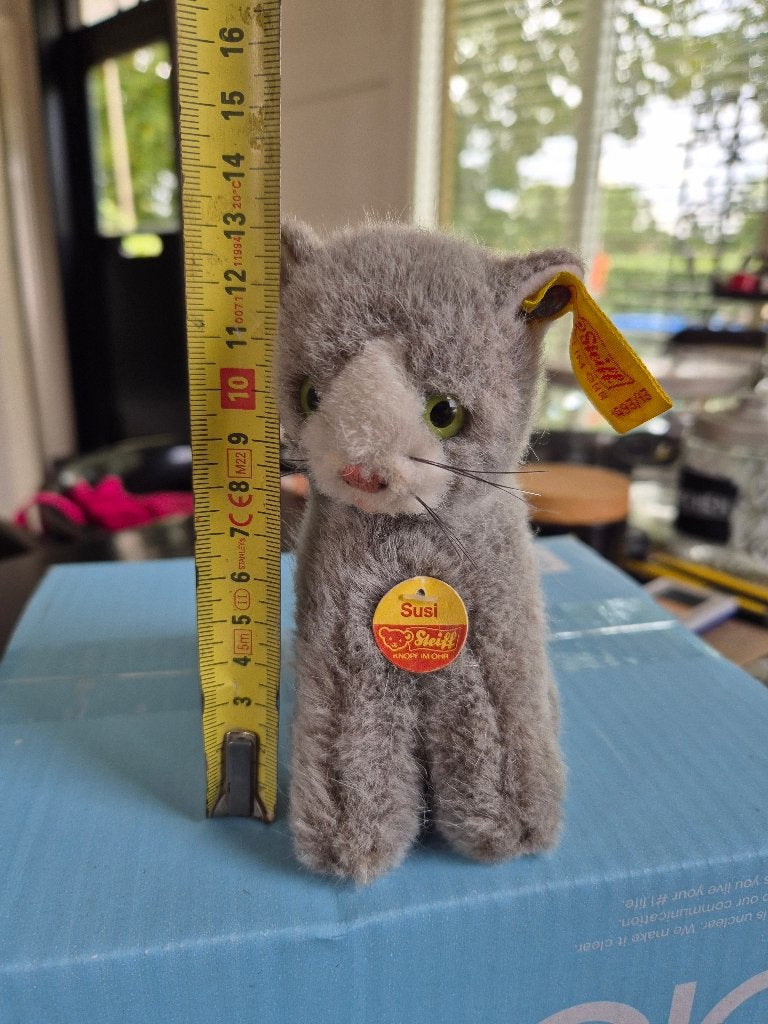 Prachtige Steiff kat 'Susi' – 13 cm alle ID, Ophalen of Verzenden