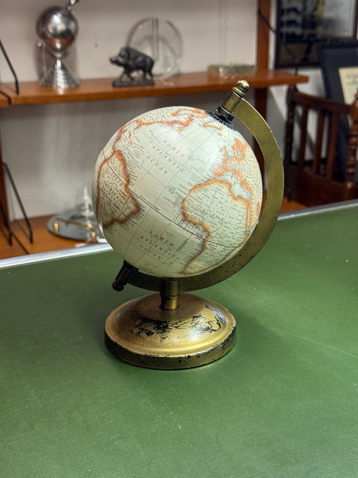 Vintage Decoratieve wereldbol globe draaibaar mid century, Ophalen of Verzenden, Zo goed als nieuw
