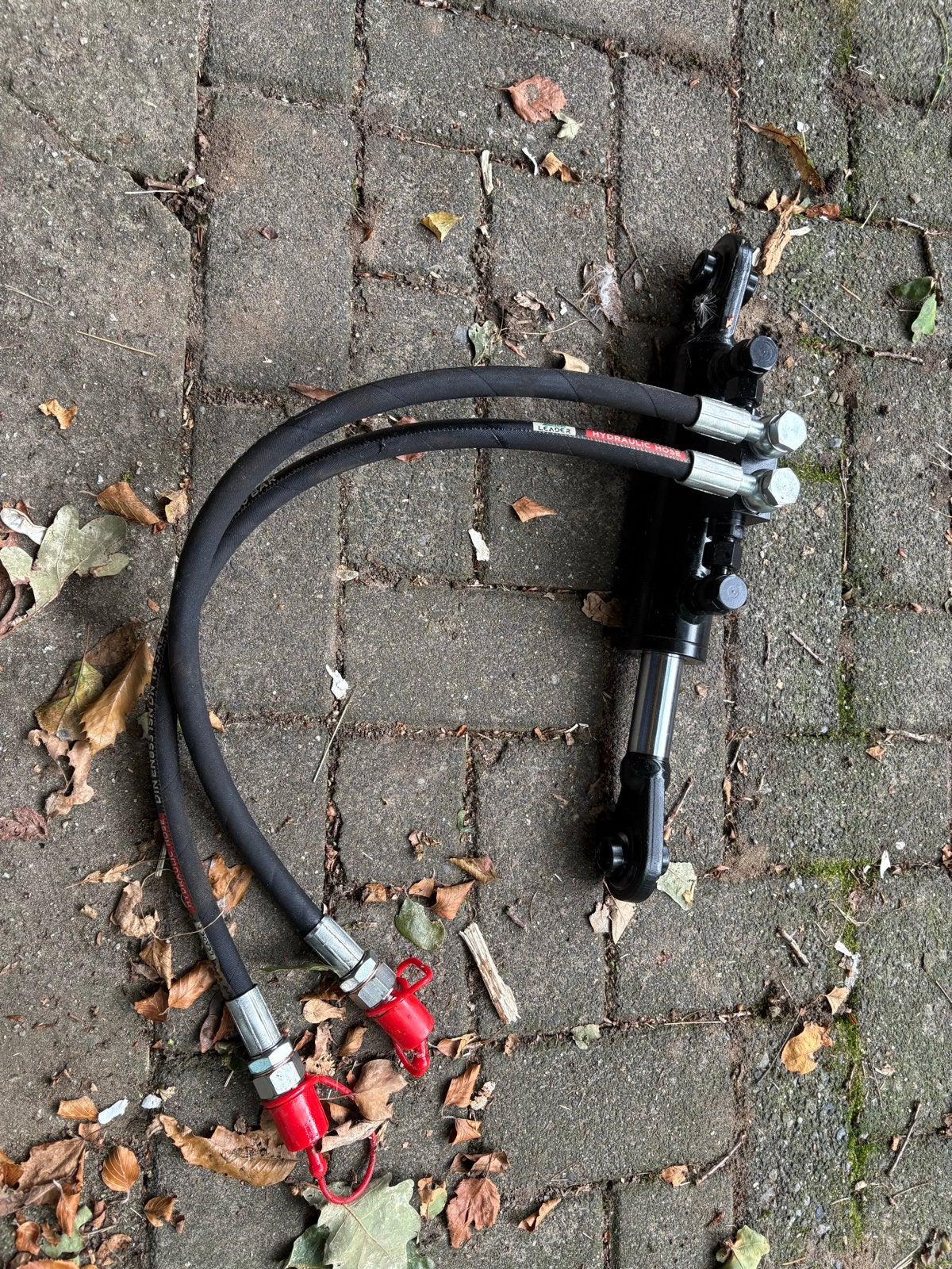 Hydraulische topstang met slangen, Ophalen of Verzenden