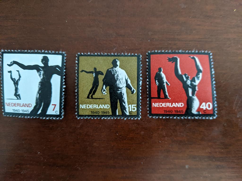 NL 1965; serie (3) VERZETSMONUMENTEN LEES, Verzenden, Overige soorten, Nederland, Overige typen