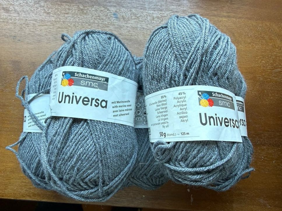 Schachenmayr Universa Wol - 5 bollen grijs, Ophalen of Verzenden, Nieuw, Breien of Haken, Wol of Garen