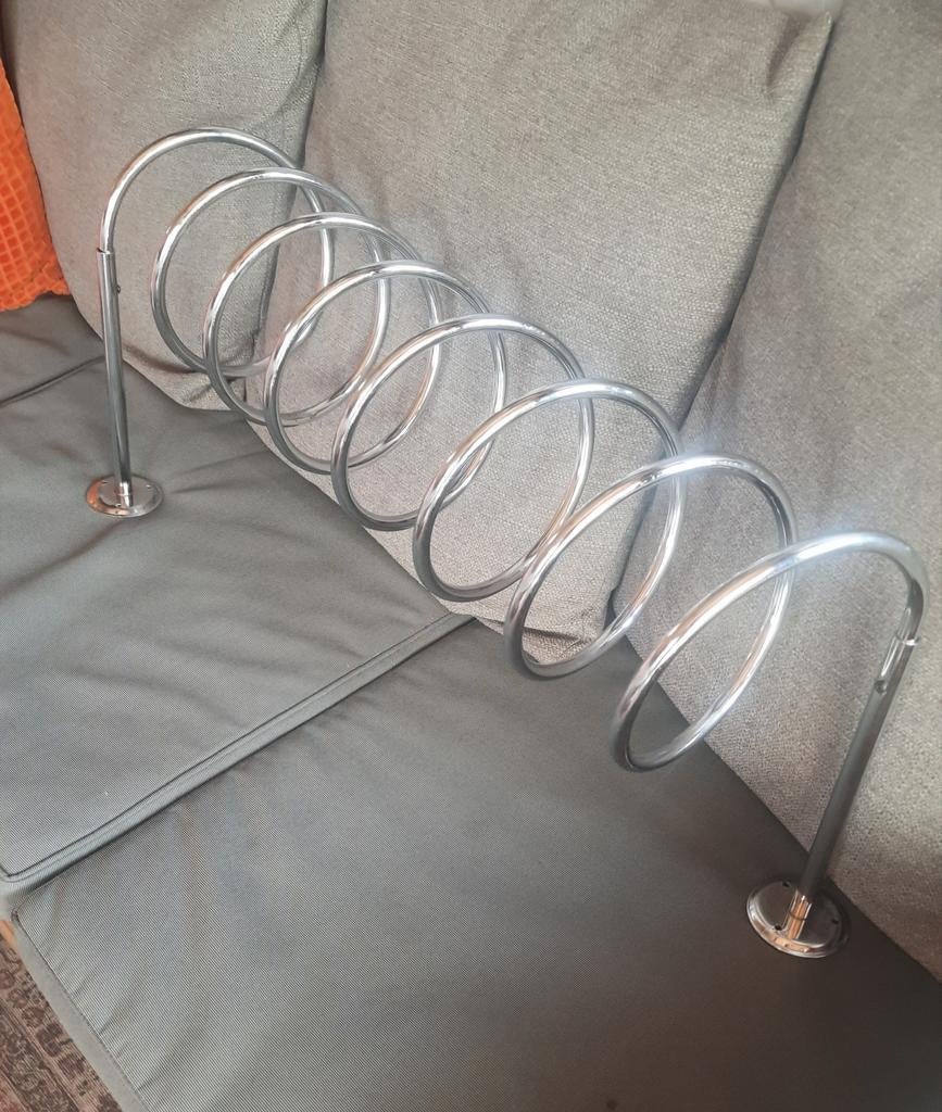 Spiraal kapstok verchroomd jaren 70, lees de beschrijving., Ophalen of Verzenden, Metaal, Wandkapstok, Minder dan 100 cm
