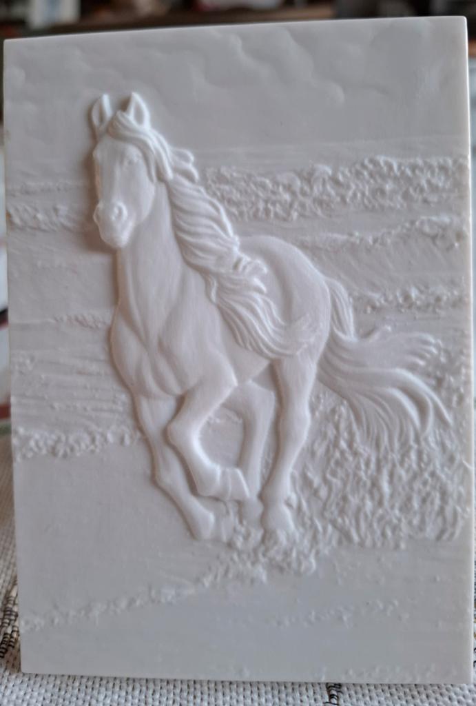 Wanddecoratie Paard Reliëf - Wit, Overige onderwerpen, Minder dan 20 cm, Kunststof, Ophalen of Verzenden