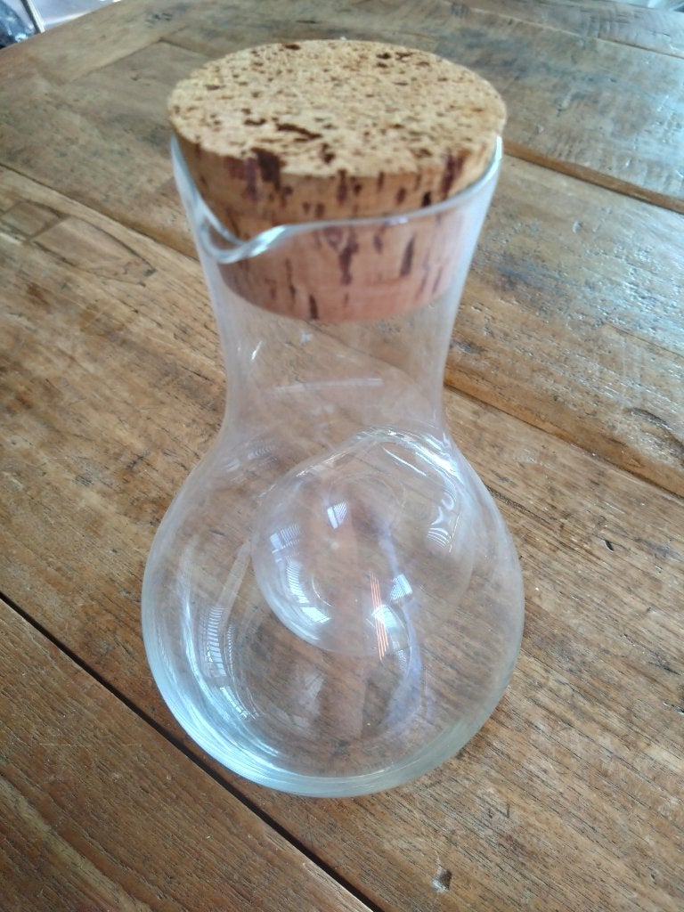 Glazen wijnkaraf met ijsvak 1L Älghults glasfabriek Zweden, Antiek en Kunst, Ophalen of Verzenden