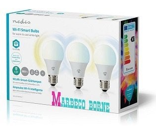 SmartLife Wi-Fi Smart LED-lamp, Warm tot Koud Wit,E27 3-pack, Nieuw, Info@marbeco.nl, Nedis SmartLife, Led-lamp