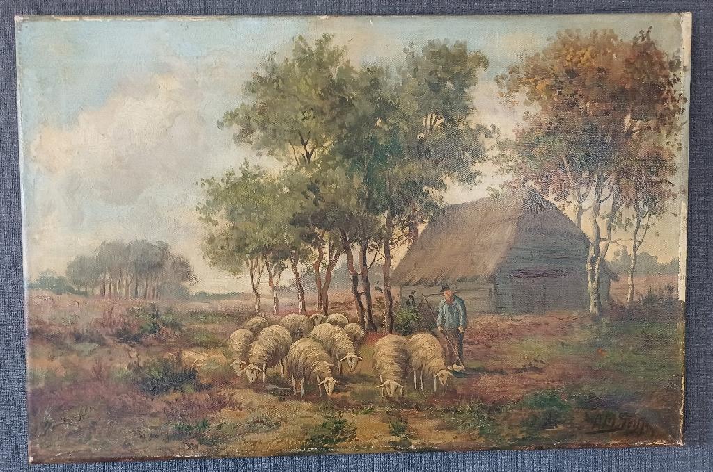 schilderij van A M Geyp, Antiek en Kunst, Kunst | Schilderijen | Klassiek, Ophalen of Verzenden