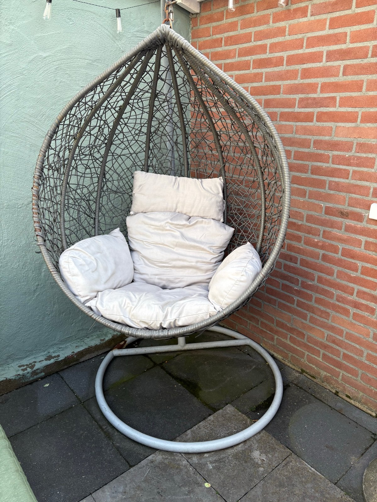 Hangstoel inclusief kussens - Gebruikt, Ophalen, Gebruikt, Metaal